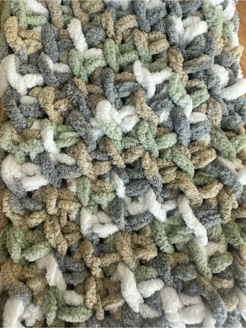 Handmade Cozy Chunky crocheted Scarf in Multi Neutral Colors